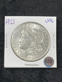 1921 UNC Morgan Silver Dollar Coin