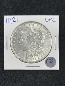 1921 UNC Morgan Silver Dollar Coin