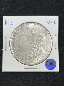 1921 UNC Morgan Silver Dollar Coin