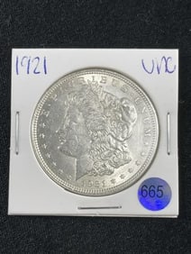 1921 UNC Morgan Silver Dollar Coin
