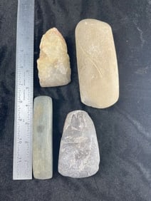 4 celts Indian Artifact Arrowhead