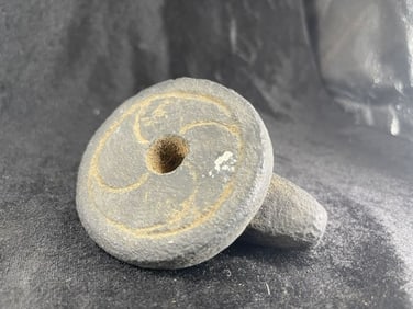 Pottery Disc Pipe Indian Artifact Arrowhead