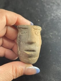 Human Effigy Pottery Pipe Indian Artifact Arrowhead