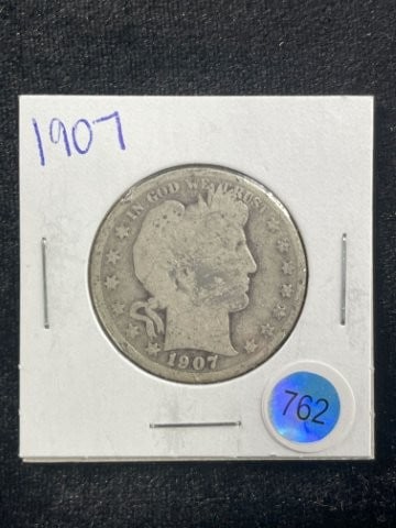 1907 Barber Half Dollar Coin (1 of 2)