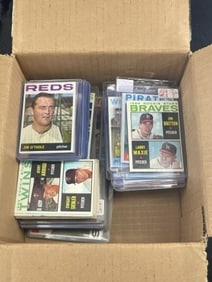 Large Group of 1964 Topps Baseball Cards in Top Loaders