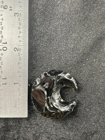 Obsidian Crescent Indian Artifact Arrowhead