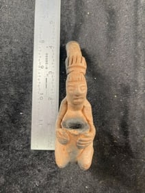 Human Effigy Pottery Pipe Indian Artifact Arrowhead