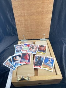 Score/Fleer Baseball cards in wooden box