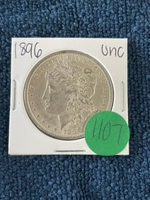 1896 UNC Morgan Silver Dollar Coin