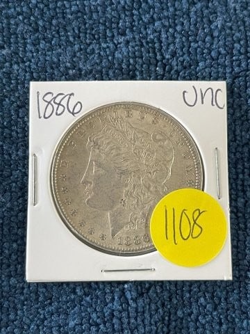 1886 UNC Morgan Silver Dollar Coin (1 of 2)