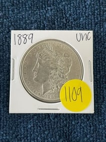 1889 UNC Morgan Silver Dollar Coin