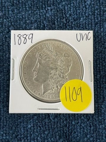 1889 UNC Morgan Silver Dollar Coin (1 of 2)