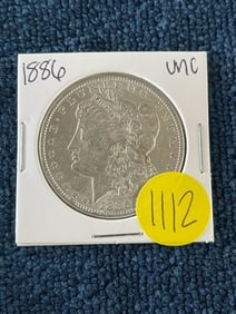 1886 UNC Morgan Silver Dollar Coin