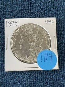 1898 UNC Morgan Silver Dollar Coin