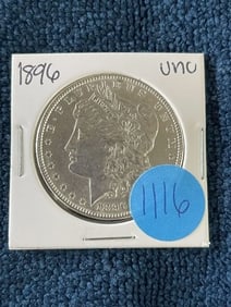 1896 UNC Morgan Silver Dollar Coin