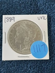 1889 UNC Morgan Silver Dollar Coin