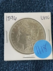 1896 UNC Morgan Silver Dollar Coin