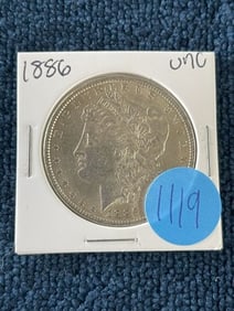 1886 UNC Morgan Silver Dollar Coin