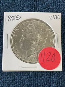 1885 UNC Morgan Silver Dollar Coin
