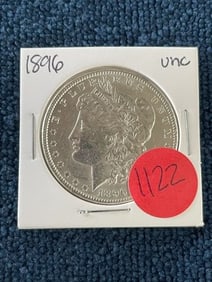 1896 UNC Morgan Silver Dollar Coin