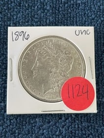 1896 UNC Morgan Silver Dollar Coin