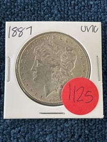 1887 UNC Morgan Silver Dollar Coin