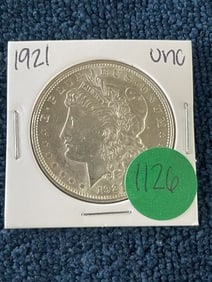 1921 UNC Morgan Silver Dollar Coin