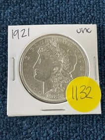 1921 UNC Morgan Silver Dollar Coin