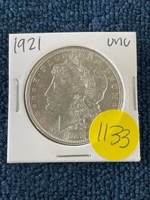 1921 UNC Morgan Silver Dollar Coin
