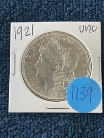1921 UNC Morgan Silver Dollar Coin