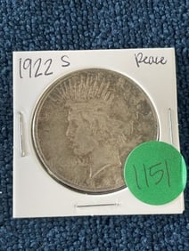 1922 S Peace Silver Dollar Coin