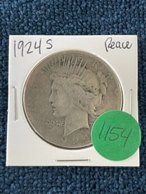 1924 S Peace Silver Dollar Coin