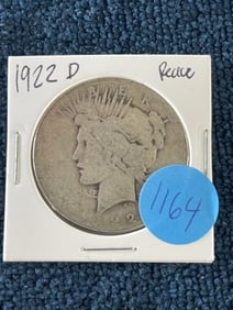 1922 D Peace Silver Dollar Coin