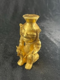 4 & 1/4" Tumbaga Tairona Figurine UNKNOWN MATERIAL Indian Artifact Arrowhead