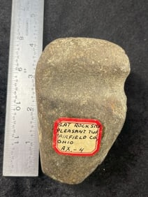 3 & 1/16" Grooved Axe from Flat Rock Site, Pleasant TWP. Fairfield County, Ohio Indian Artifact