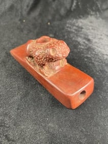 Stone Frog Effigy Platform Pipe Indian Artifact Arrowhead