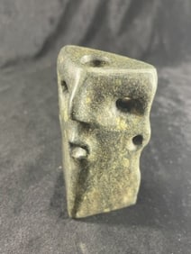 Unusual Face Effigy Bannerstone Indian Artifact Arrowhead