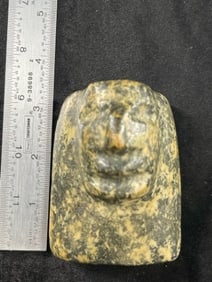 Rare Face Effigy Bannerstone Indian Artifact Arrowhead
