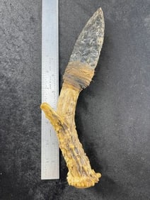 Hafted Obsidian Blade Indian Artifact Arrowhead