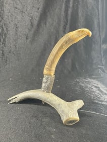 Hafted Obsidian Blade Indian Artifact Arrowhead