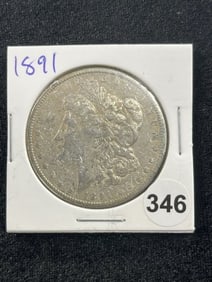 1891 Morgan Silver Dollar Coin