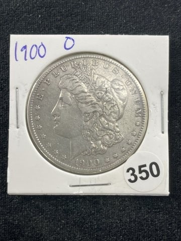 1900 O Morgan Silver Dollar Coin: KEY WORDS: INDIAN ARTIFACT ARTIFACTS ARROWHEAD ARROWHEADS NATIVE AMERICAN MISSISSIPPIAN QUAPAW CADDO POTTERY COINS MORGAN DOLLAR PEACE DOLLAR SILVER COINS Arkansas. Now taking in consignments for pre-