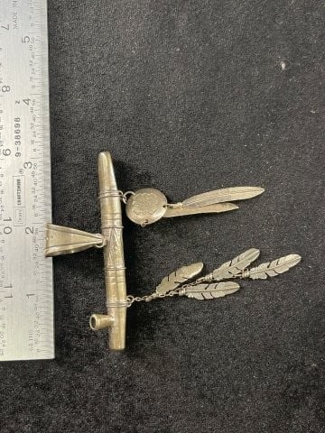 Sterling Silver Pipe Indian Artifact Arrowhead (1 of 8)