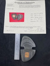 4 & 7/8" Double Notched Winged Bannerstone with Thomas Matthews COA from Pike County, Ohio