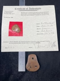 2 & 1/2" Face Effigy Gorget with Thomas Matthews COA from Mason County, Kentucky Indian Artifact