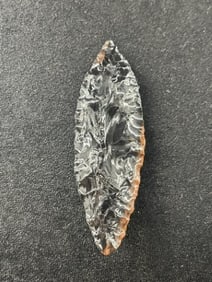Obsidian Bi-Pointed Blade Indian Artifact Arrowhead