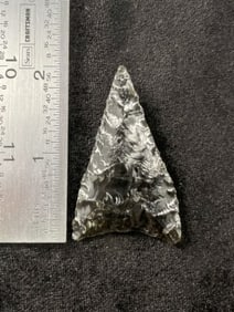 Obsidian Dalton Indian Artifact Arrowhead