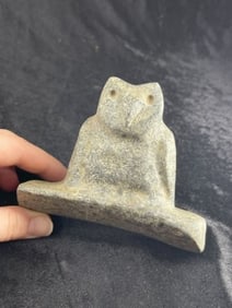 Stone Hoot Owl Hopewell Style Pipe Indian Artifact Arrowhead
