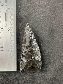 Obsidian Dalton Indian Artifact Arrowhead