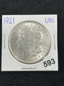 1921 UNC Morgan Silver Dollar Coin